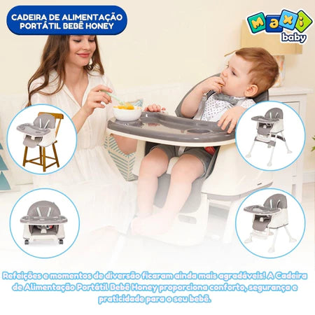 Cadeira de Alimentação Portátil 4 em 1 Honey Maxi Baby