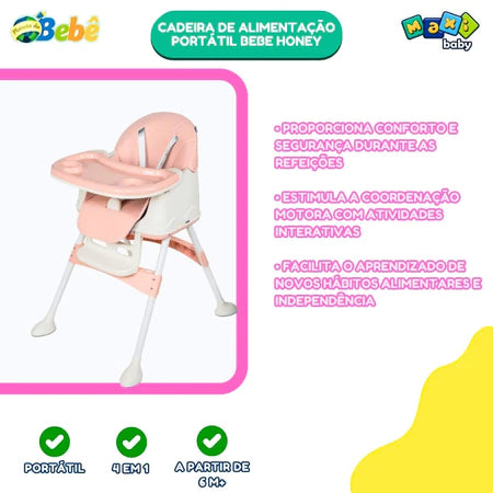 Cadeira de Alimentação Portátil 4 em 1 Honey Maxi Baby