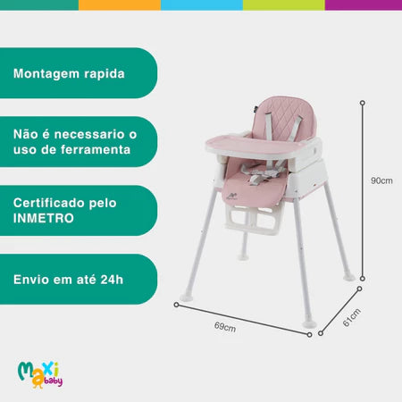 Cadeira de Alimentação Infantil 3 em 1 Harmony Maxi Baby