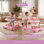 Andador Infantil Musical Para Bebê 2 em 1 com Empurrador La Bamba Maxi Baby 3 Ajustes de Altura