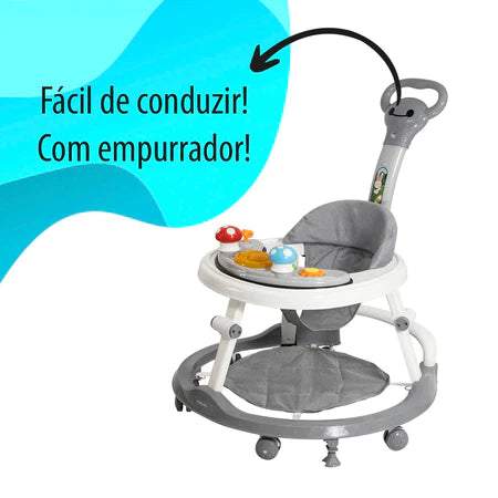 Andador Infantil para Bebê com Capota e Brinquedo Musical KaBaby