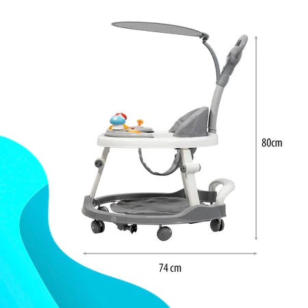 Andador Infantil para Bebê com Capota e Brinquedo Musical KaBaby
