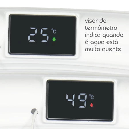 Banheira Infantil Dobrável Ofurô com Termômetro Cinza KaBaby