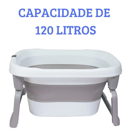 Banheira Infantil Dobrável Ofurô com Termômetro Cinza KaBaby