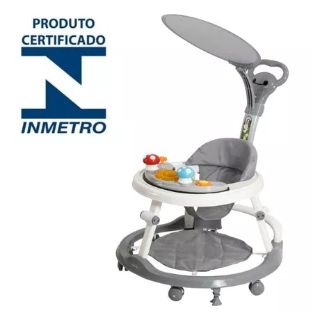 Andador Infantil para Bebê com Capota e Brinquedo Musical KaBaby