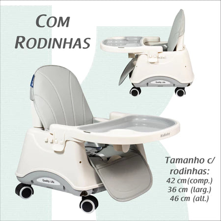 Cadeira de Alimentação Portátil 4 em 1 com Rodas Gourmet KaBaby