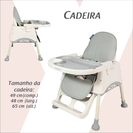 Cadeira de Alimentação Portátil 4 em 1 com Rodas Gourmet KaBaby